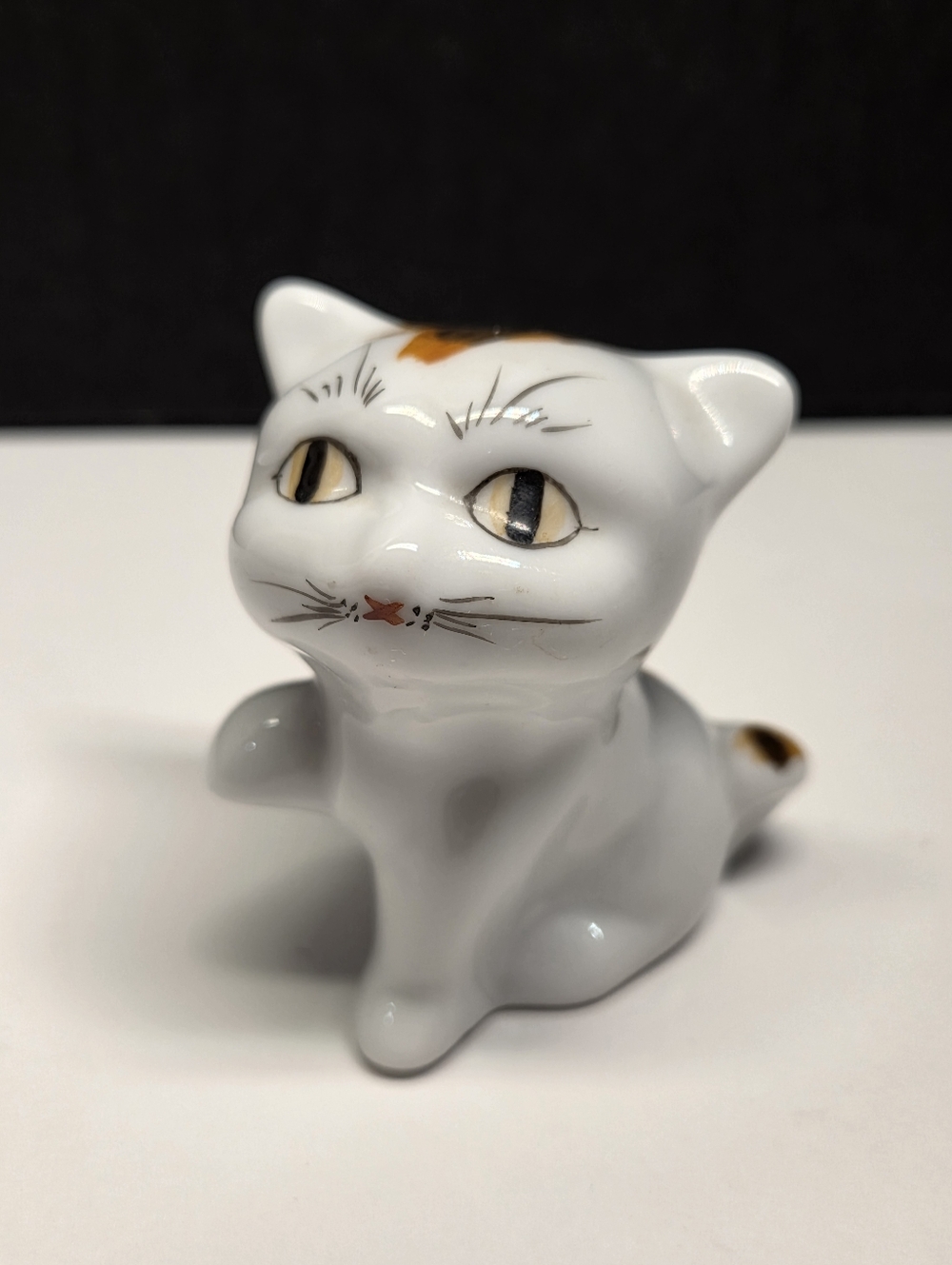 Small Calico Cat Miniature Porcelain Figurine